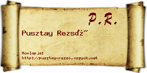 Pusztay Rezső névjegykártya